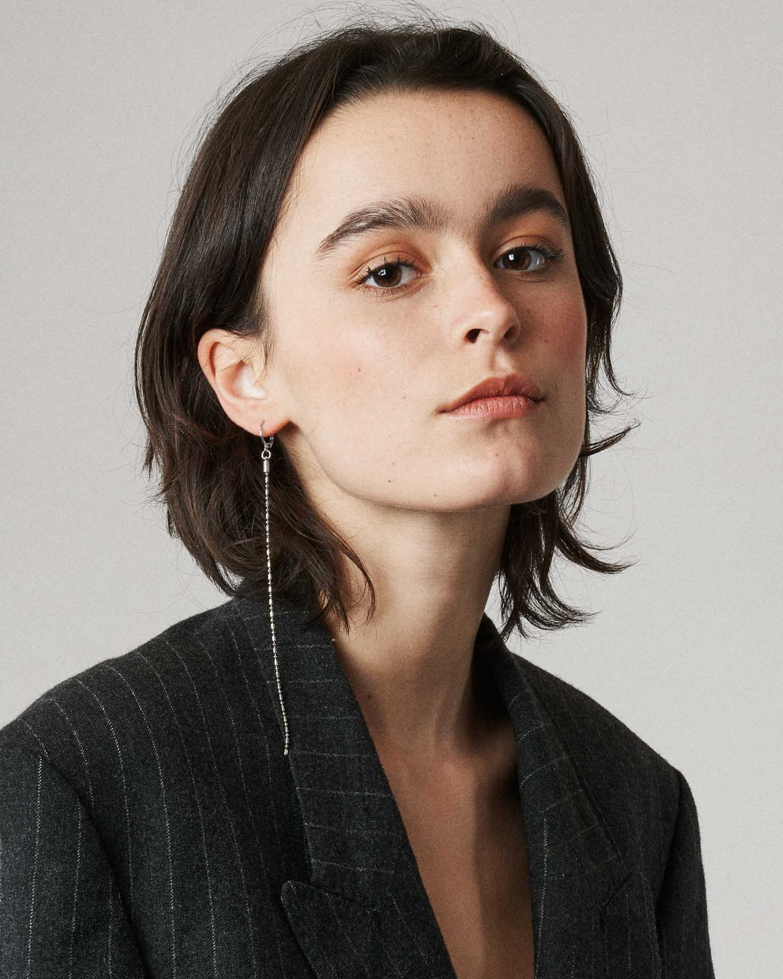 Medium Thin Chain Simple Earring - domestique