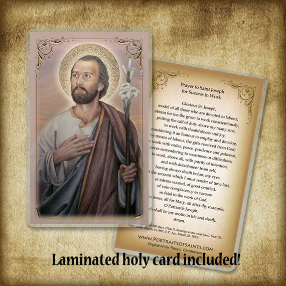 St. Joseph, Husband of Mary Plaque & Holy Card Gift Set - Portraits of ...