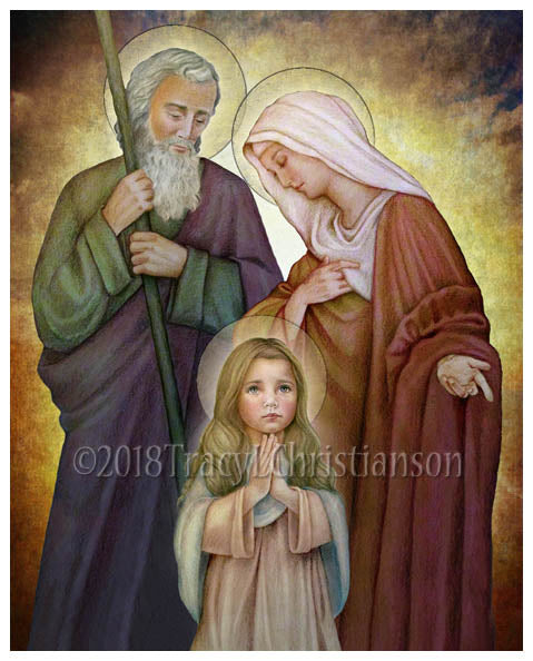 St. Joachim and St. Anne with the Child Mary Print 