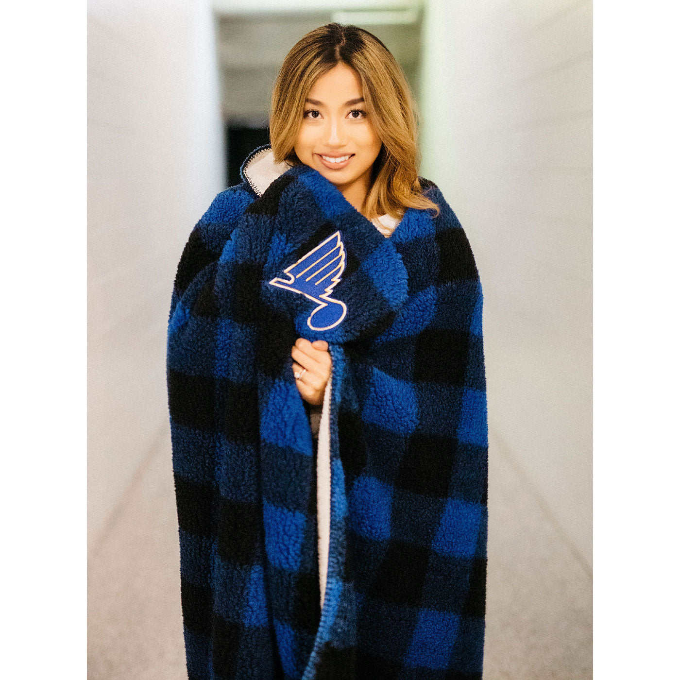 St Louis Blues Plaid Buffalo Blanket Stl Authentics