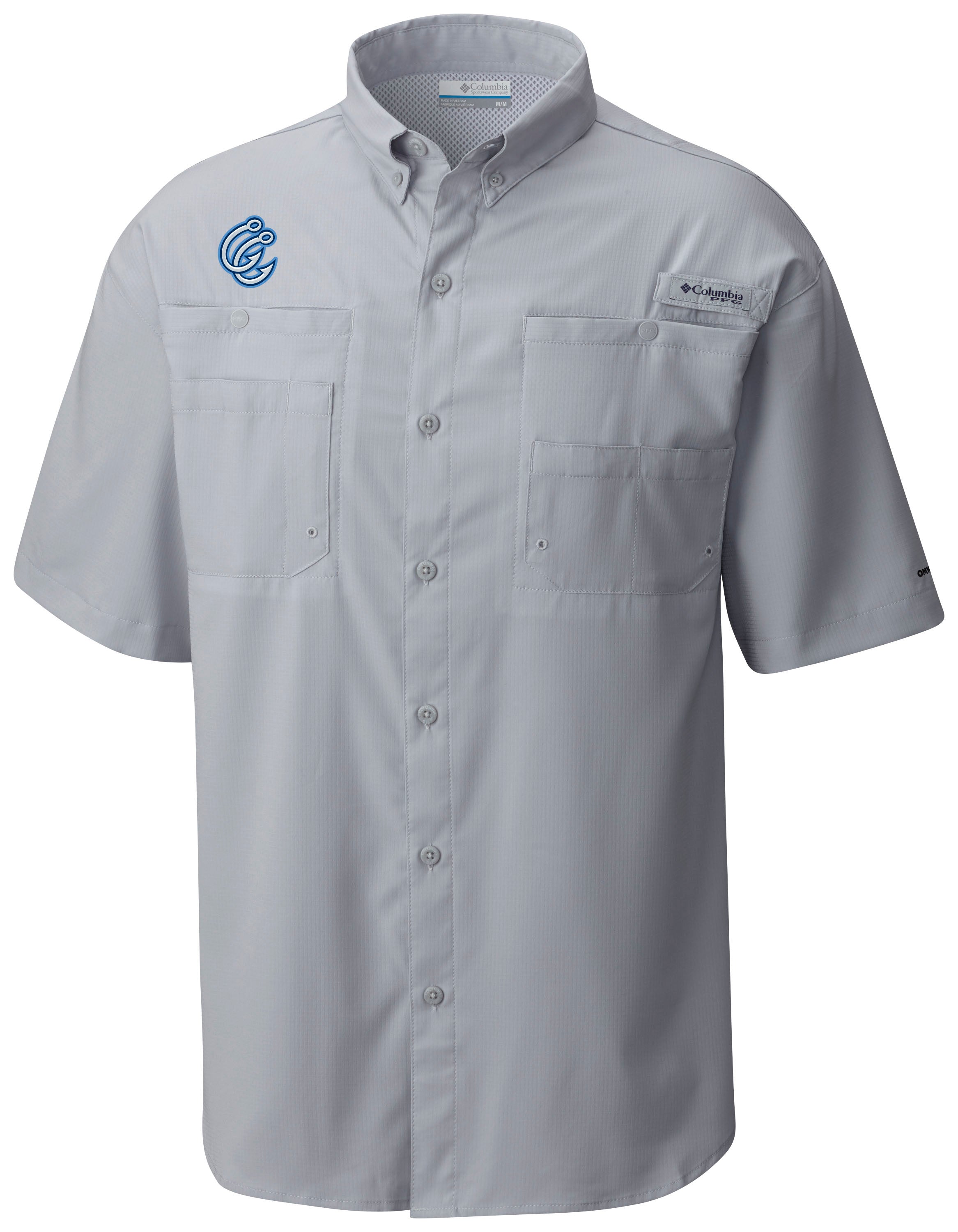 Men's Houston Astros Columbia Orange/Navy Colorblocked Tamiami Omni-Shade  Button-Up Shirt
