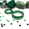 Green Ring - Glitter, Sparkly, Stackable, Shamrock, Clover, Devotion, Resin