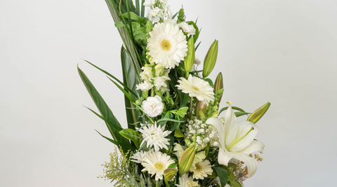 fresh white and green flower bouquet for DIYing your own dried flower bouquets and answering the question are dried flowers sustainable
