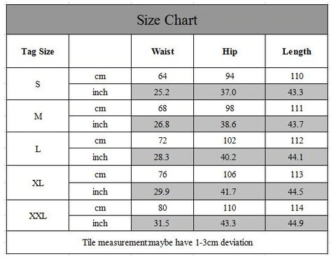 size chart
