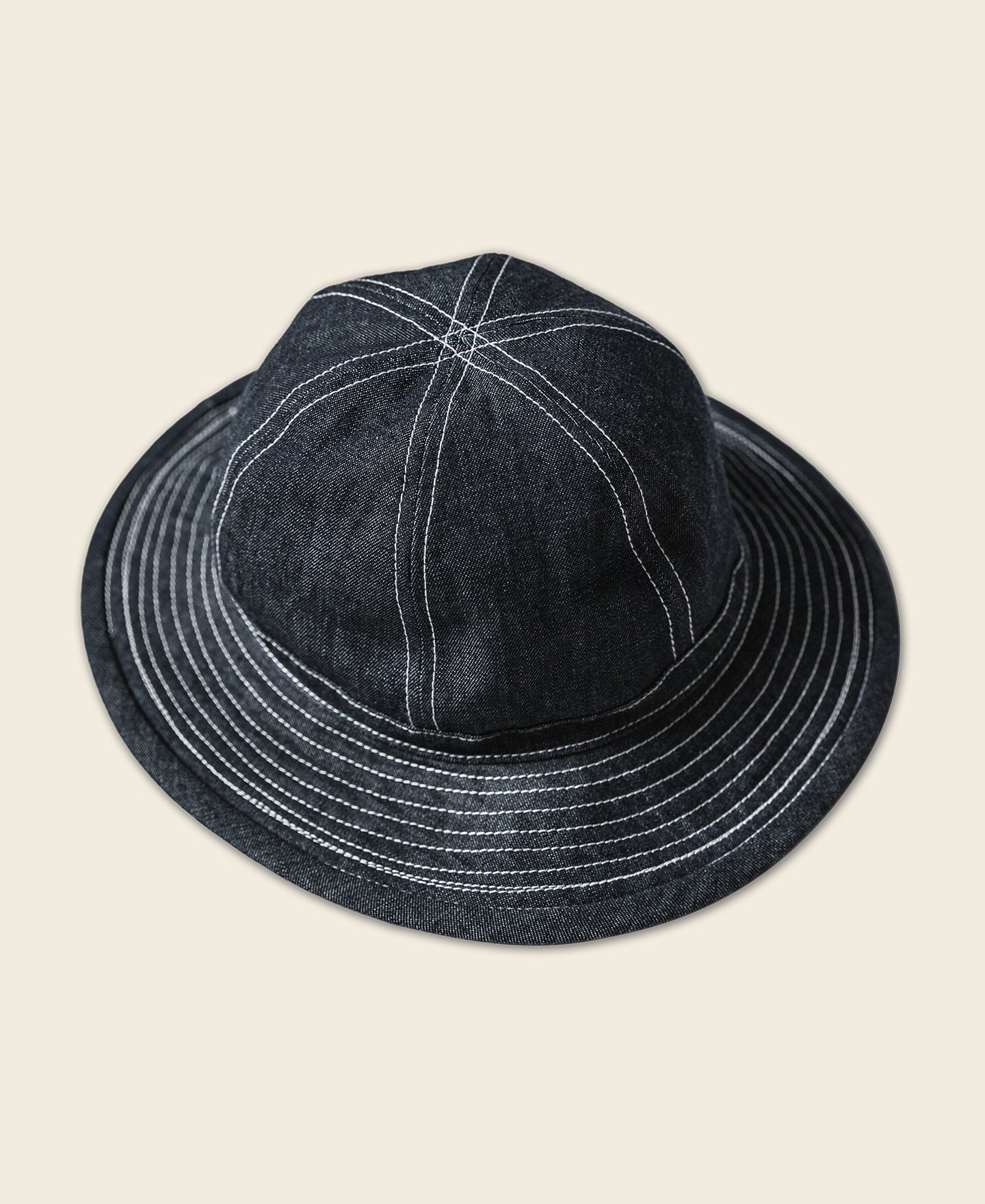 Herringbone Denim Outdoor Bucket Hat - Indigo, HBT Fisherman Hat