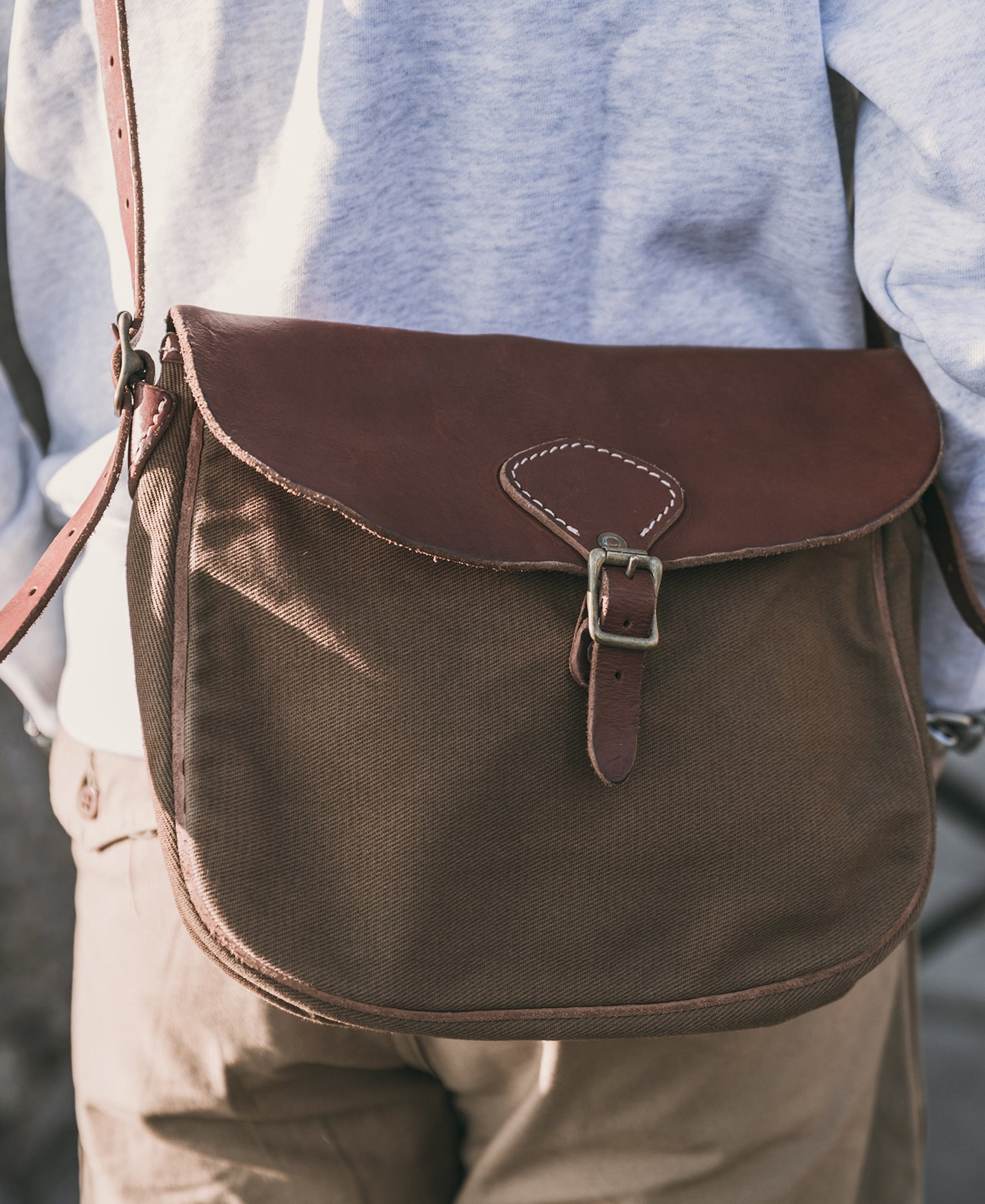 WWI US Army Vegetable Tanning Leather Canvas Messenger Bag | Bronson