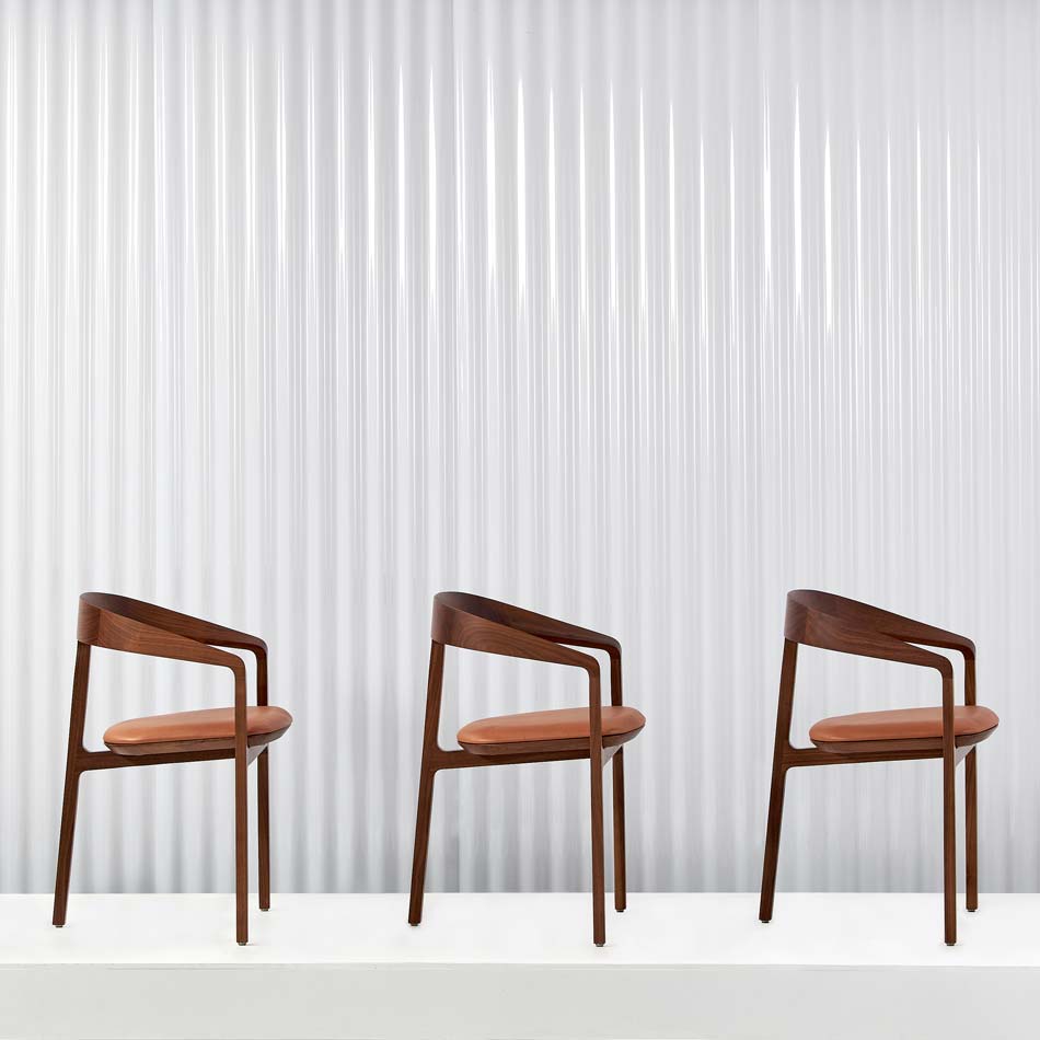 Bow Chair, Walnut with Leather Upholstery | Louis Vuitton Bondi Junction | Tom Fereday  | DesignByThem