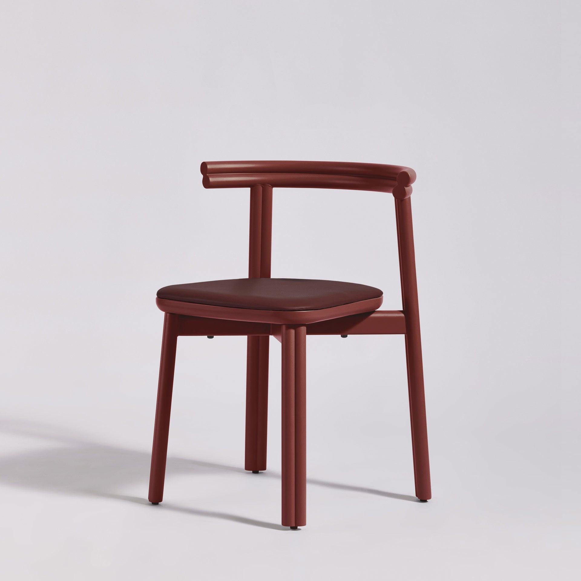 Rust Red Upholstered Twill Metal Chair | Metal Bar and Dining Chair | Gibson Karlo | DesignByThem