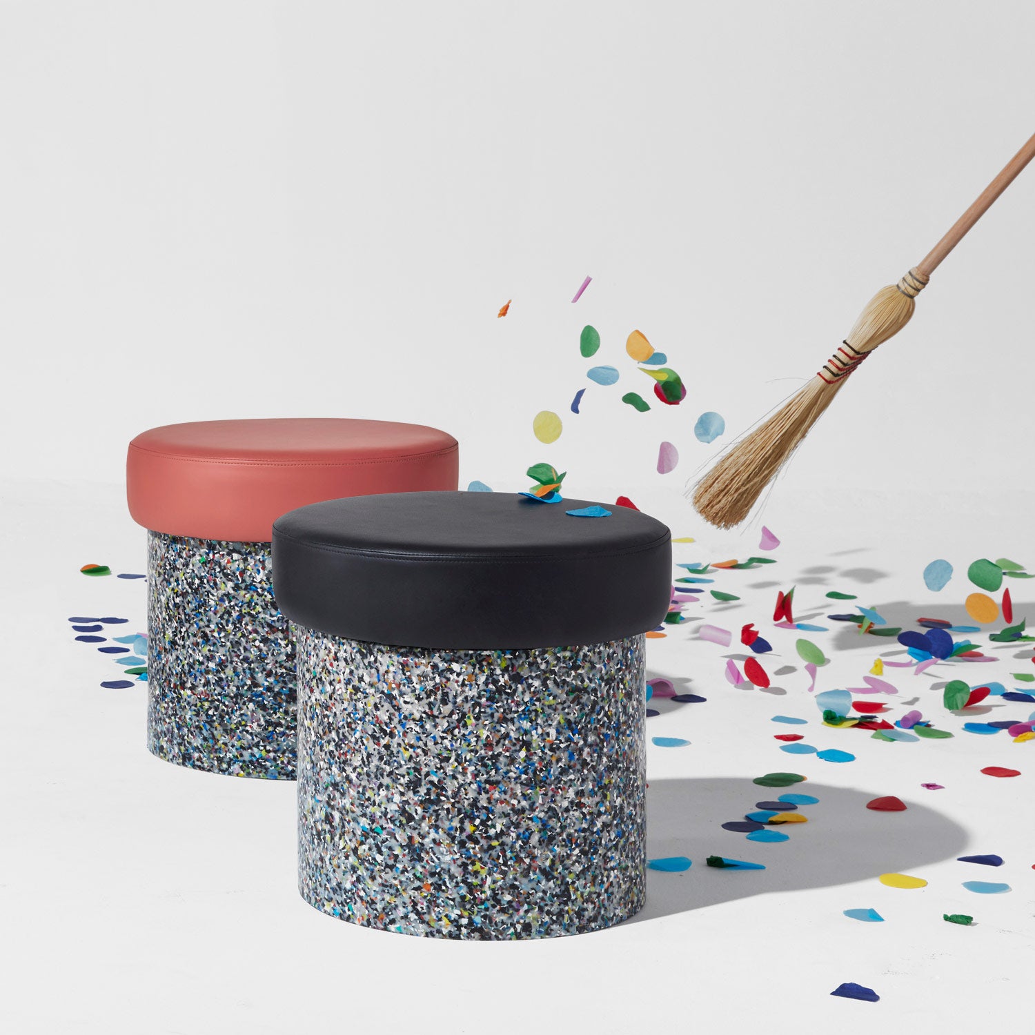 Confetti Ottoman | 100% Recycled Plastic Furniture | Sarah Gibson & Nicholas Karlovasitis | DesignByThem