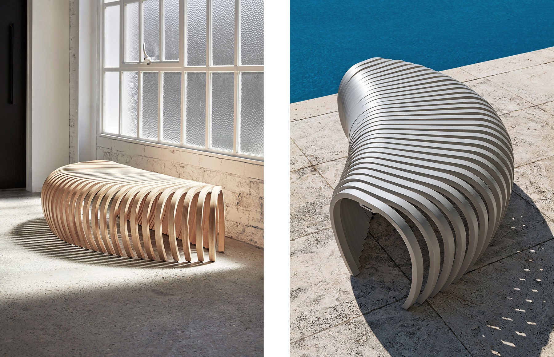 Ribs Bench Outdoor | Aluminium Metal Outdoor Furniture | Stefan Lie | DesignByThem