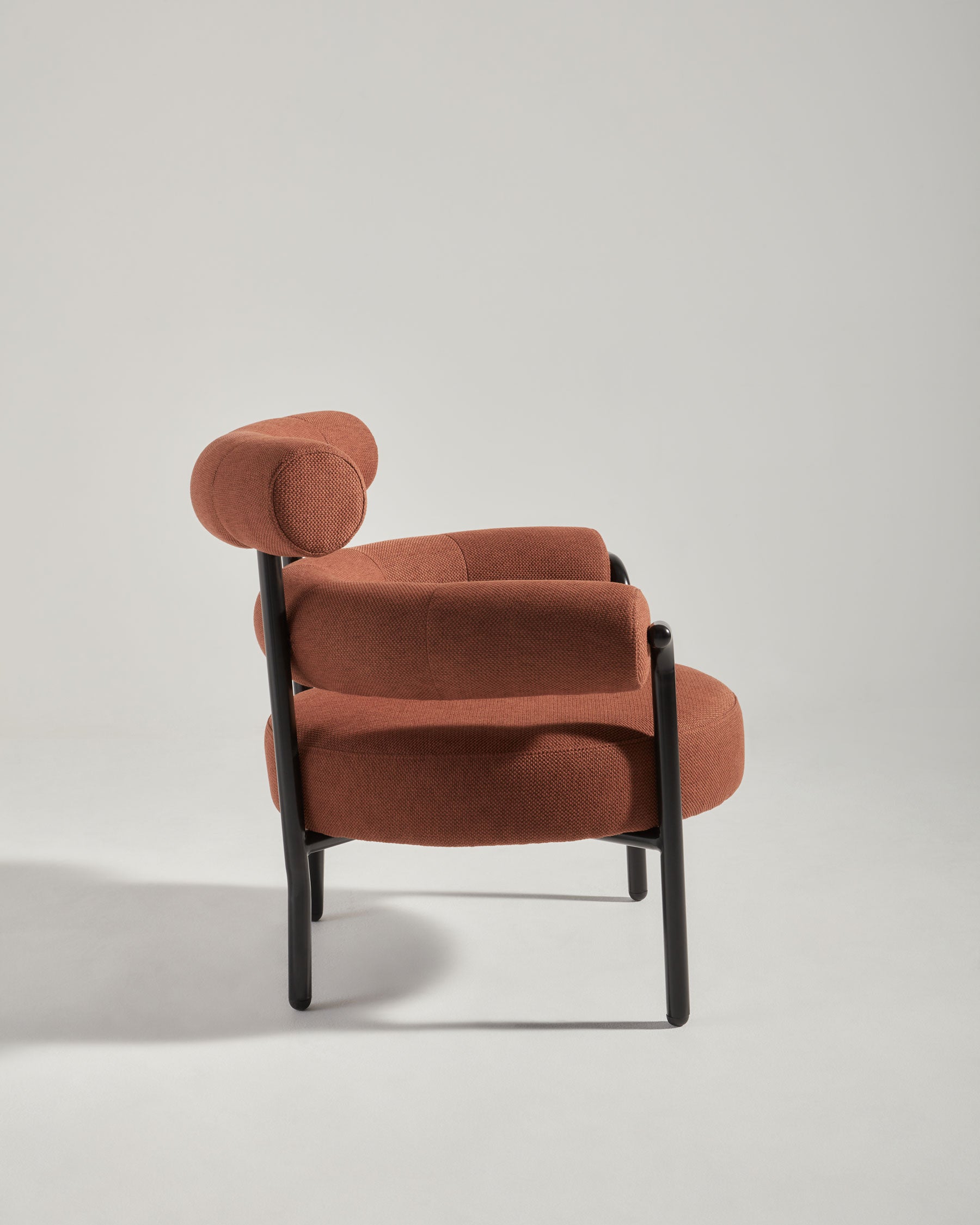 Olio Armchair by Christina Bricknell and Gibson Karlo | Round Upholstered Chair Steel Frame | DesignByThem