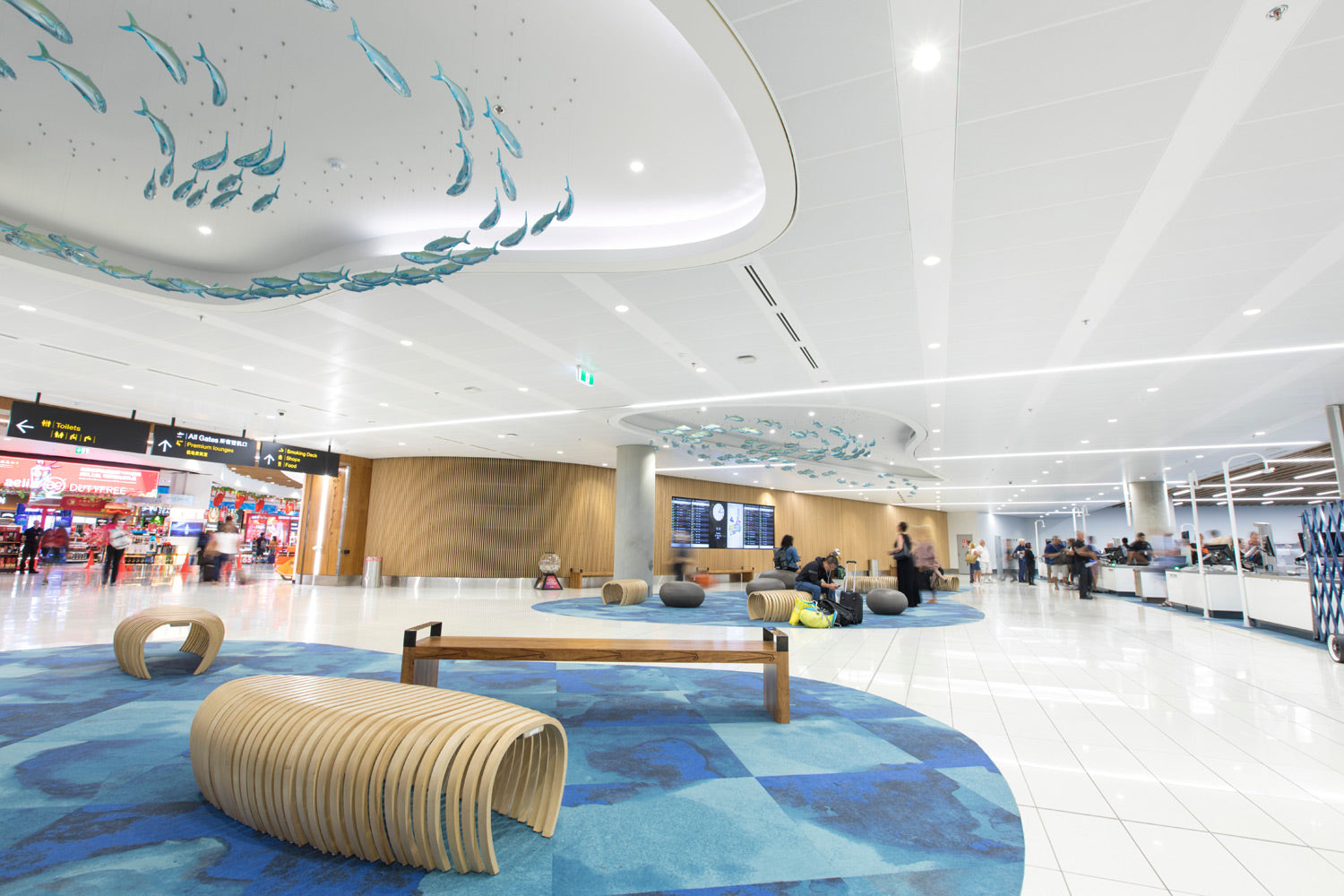 Ribs Bench by Stefan Lie | Gensler, Auckland Airport New Zealand | DesignByThem