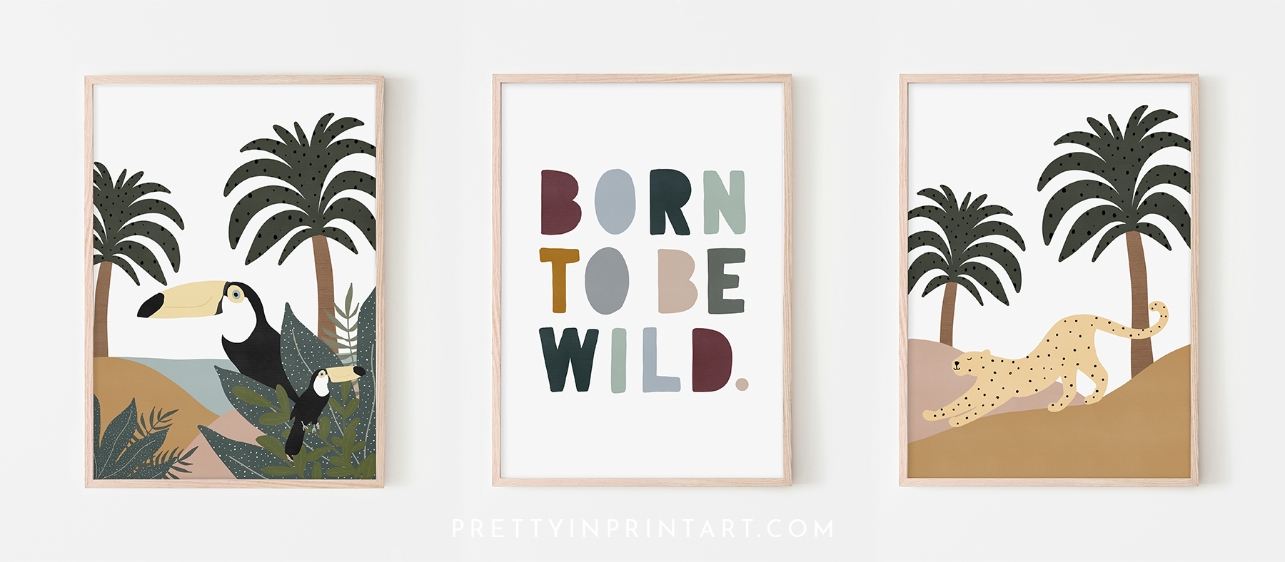 jungle-animal-wall-art-decor-for-kids-bedroom-animal safari-theme-room