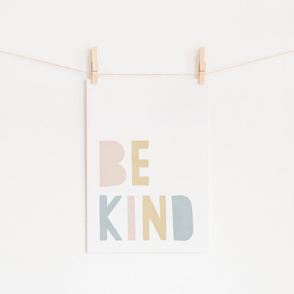 Be Kind Print - Pink Rainbow |  Fine Art Print