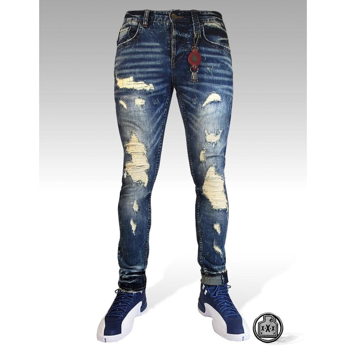 陰山織物謹製 unused UW1044 Ripped denim pants | www.italtras.com