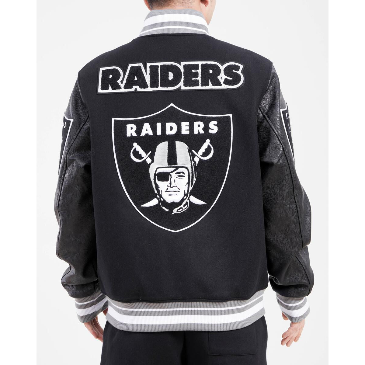 Nike Oakland Raiders Leather Sleeve Jacket