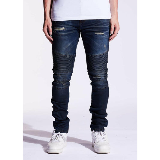 Crysp Skywalker Light Blue Biker Denim Jeans (CRYSPHOL21-1