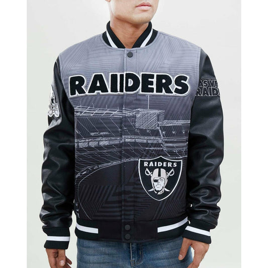 LAS VEGAS RAIDERS BIG LOGO SATIN JACKET (BLACK) – Pro Standard