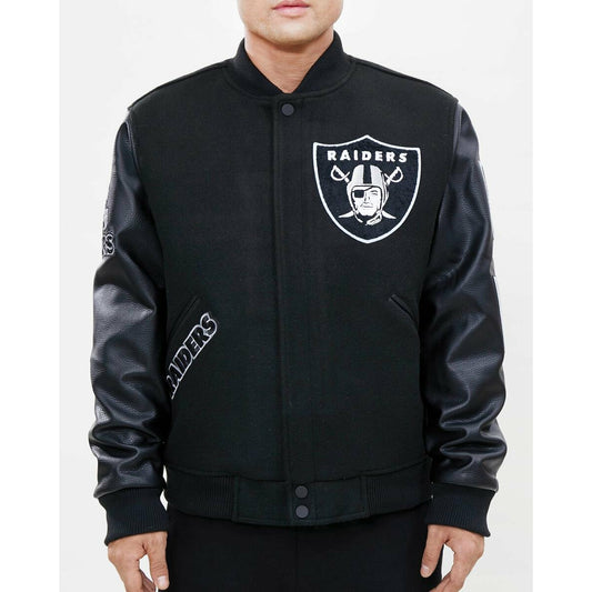 NFL LAS VEGAS RAIDERS REMIX VARSITY MEN´S JACKET (BLACK)