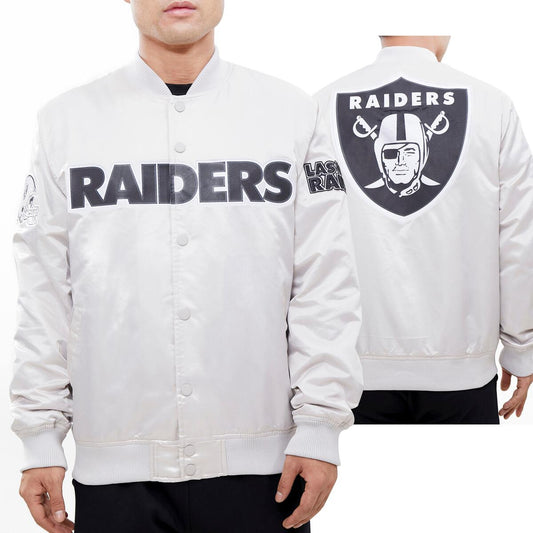 Pro Standard Mens NFL Las Vegas Raiders Varsity Jacket FOR640937-BLK Black