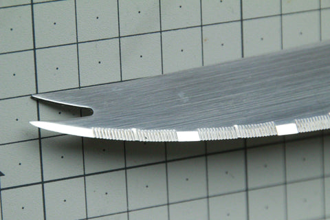 Micro serrated blade edge, magnified view