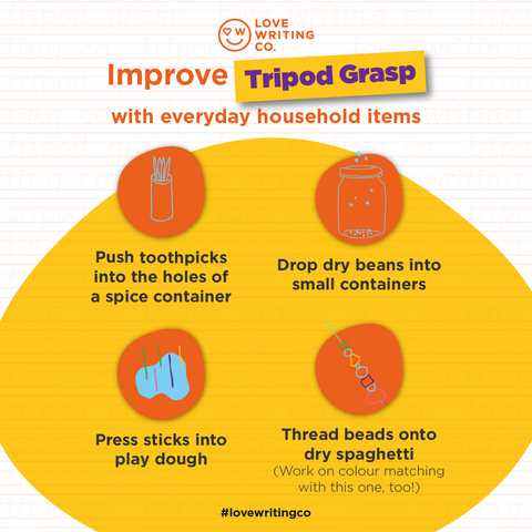 improve tripod grip grasp with everyday items - early learning for children tutorials love writing co writing
