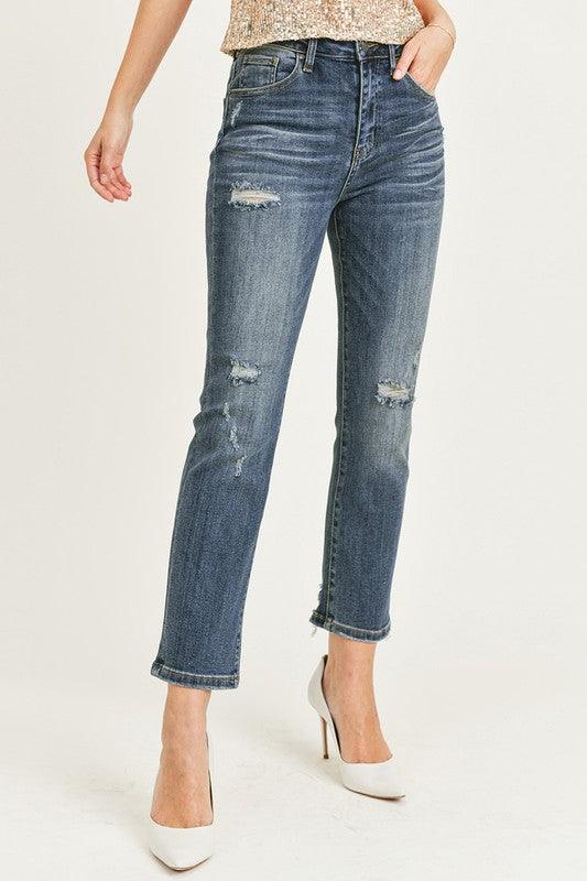 Risen Mid Rise Ankle Slim Straight Jean – MoMere