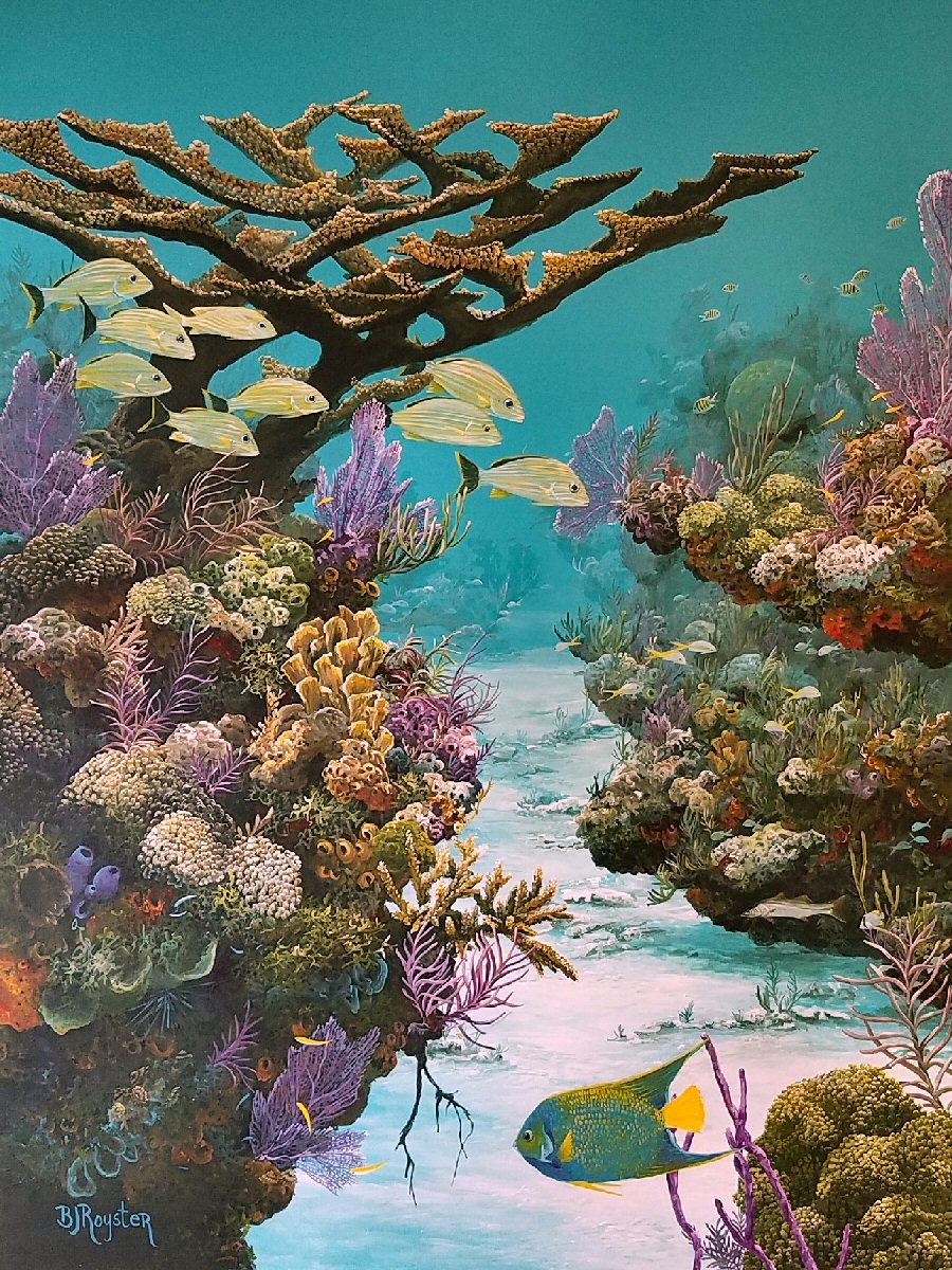 Коралловый риф акварелью