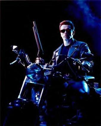 Terminator movie actor on motorcycle to represent heat killing bed bug eggs using a heat treatment bed bug heater