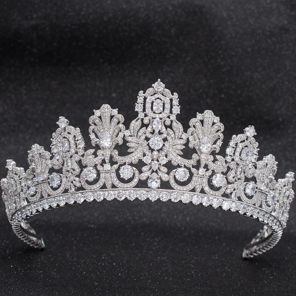 Zirkonia Braut Tiara Diadem Lexa in Silber