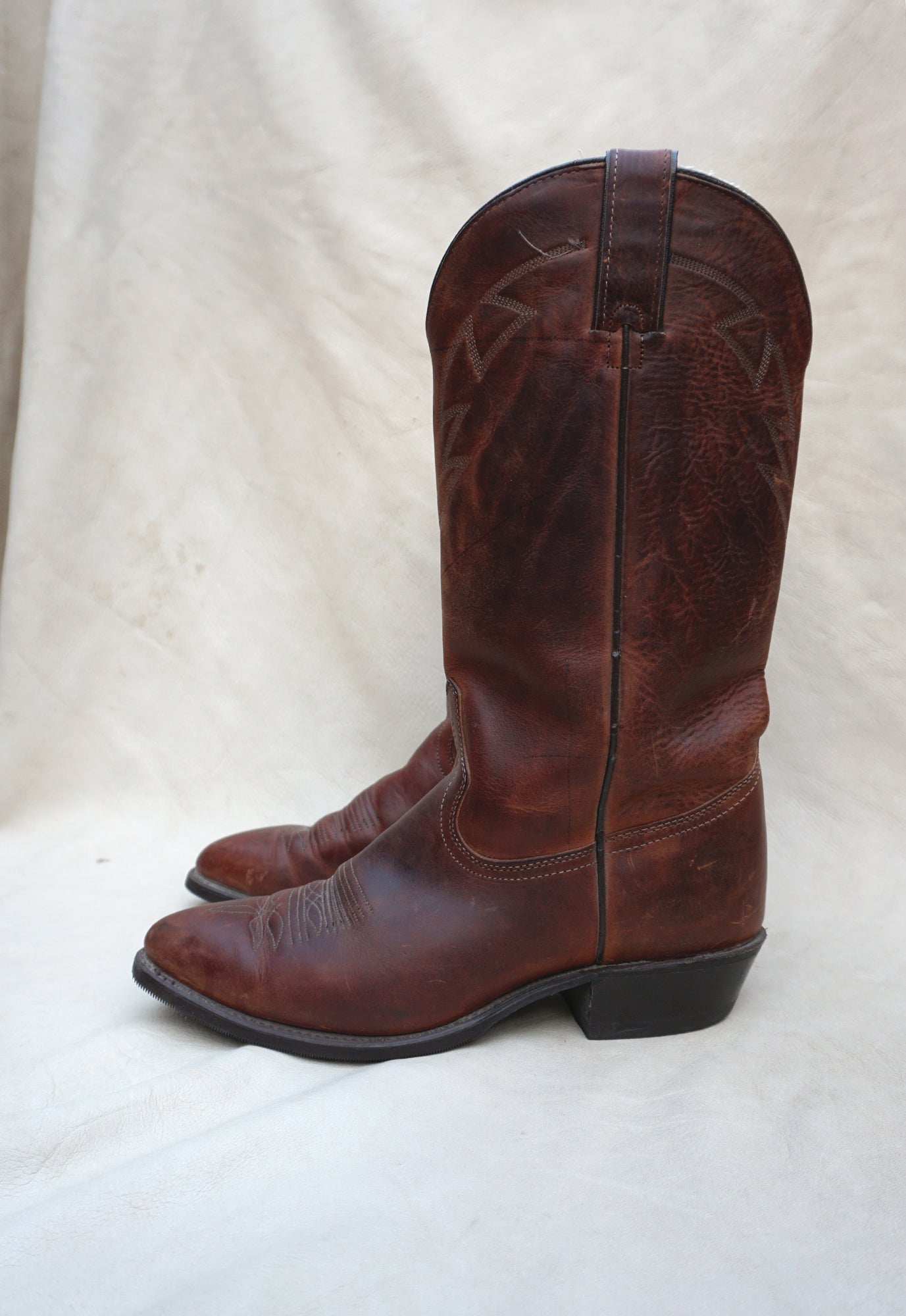 Vintage 70's Cognac Wrangler Boots Men's Size  – Idylwild