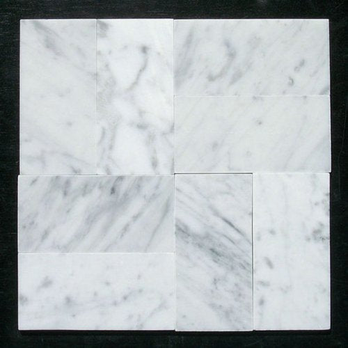 Carrara White Italian Carrera Marble Subway Tile 3 x 6 Polished