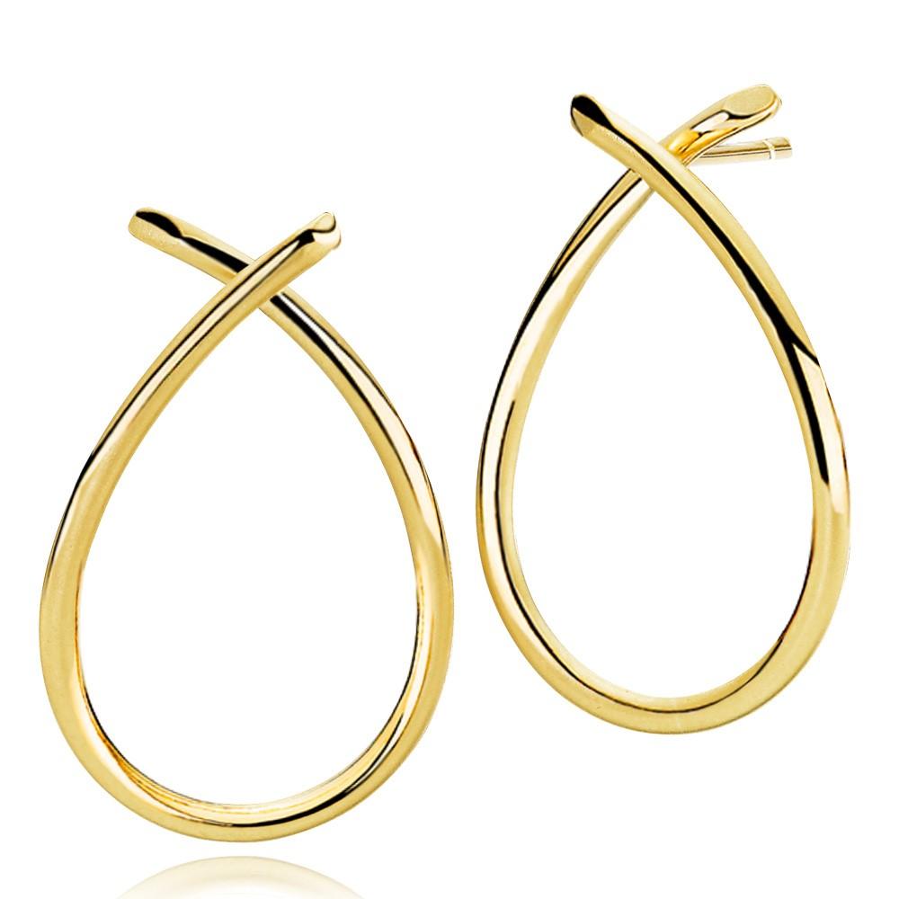 Billede af EVERYDAY - Earring stud large shiny goldpl. silver