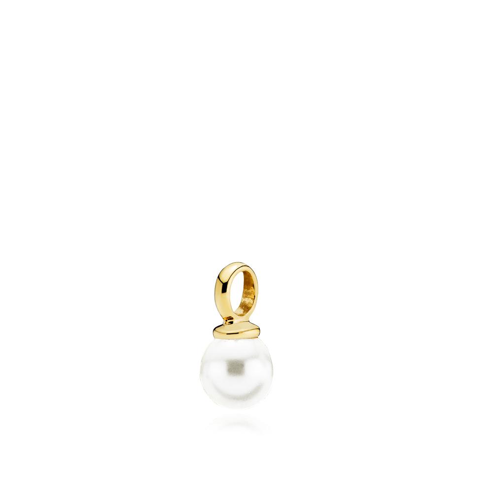 Billede af NEW PEARLY - Pendant shiny gold pl. silver - fresh water pearl