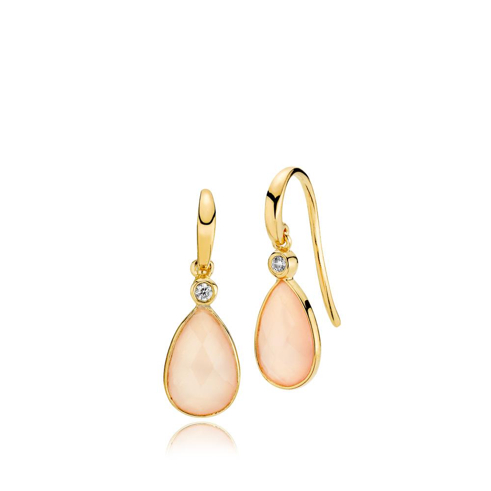 Billede af IMPERIAL - Earring medium shiny goldpl. silver- pink