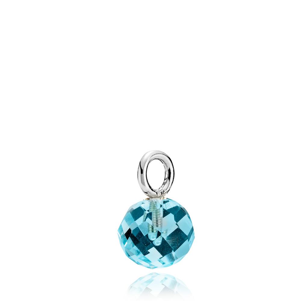 Billede af MARBLE - Pendant shiny rhodium pl. silver - aqua crystal