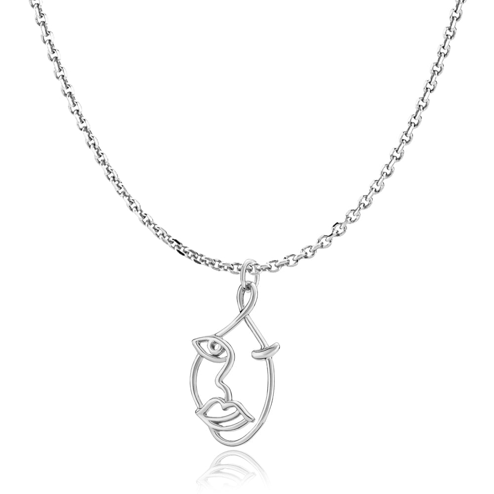 Billede af THE KISS - Chain with pendant shiny recycled silver 55 - 45 hos urbancph.com