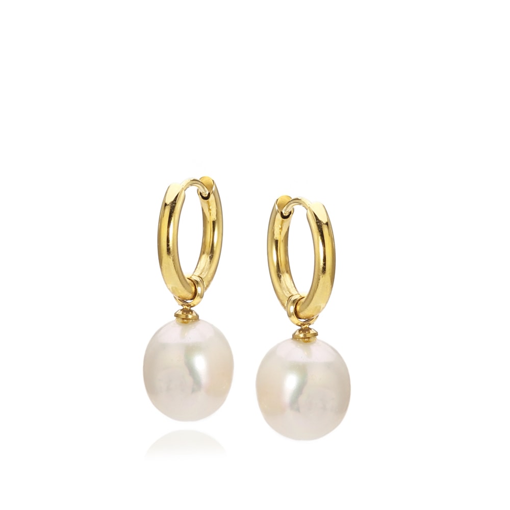 Billede af Barok - Øreringe med perler Forgyldt - 1 par