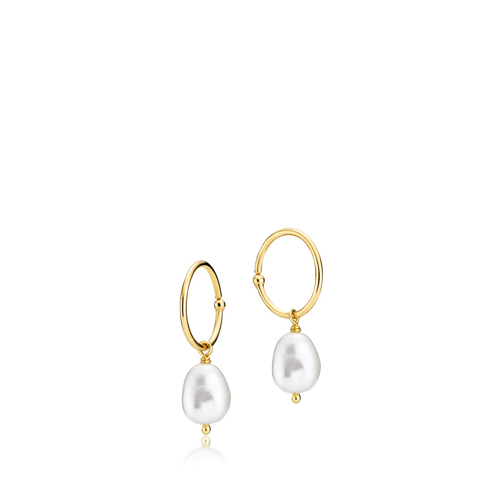 Billede af YOUNG ONE - Earring shiny gold pl. recycled silver - 1 par