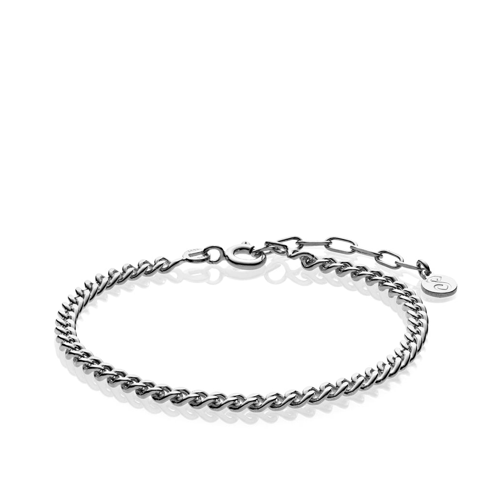 Se BECCA - Bracelet shiny rhodium pl. Silver - 16 til 19 cm hos urbancph.com
