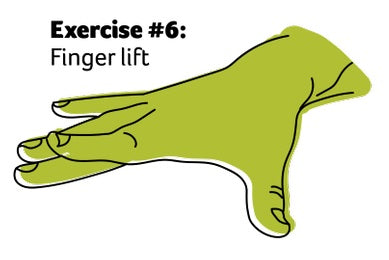 Hand exercise 6 finger lift