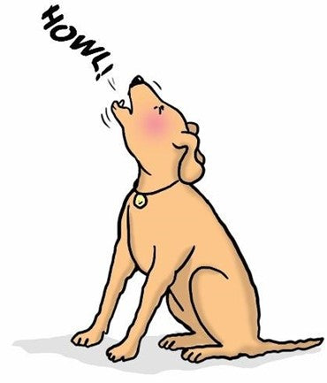 Cartoon dog howling/barking