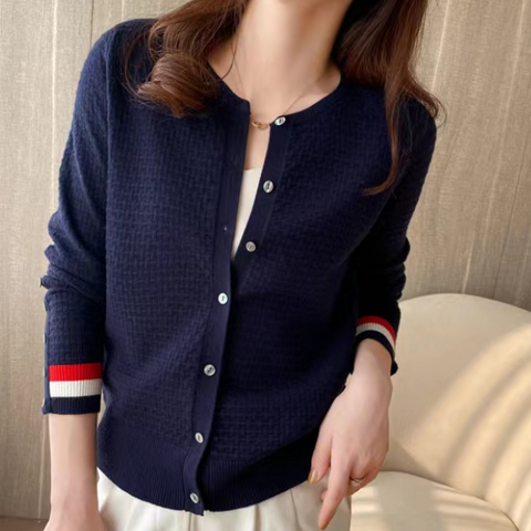 Women's Midnight Blue Crossing Wave Cardigan