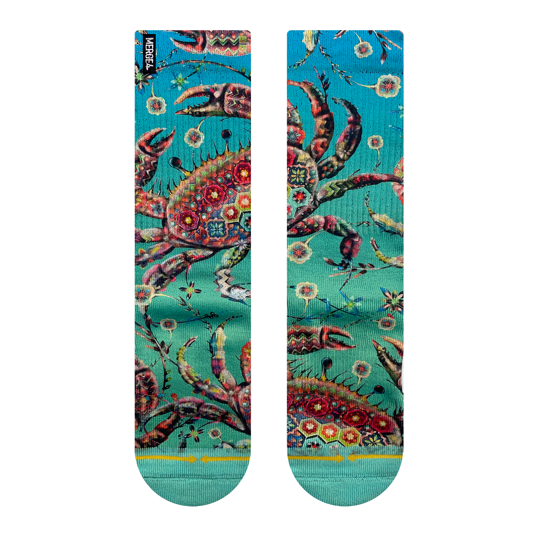 Barrio Crab Crew Socks with Art by Max Ehrman