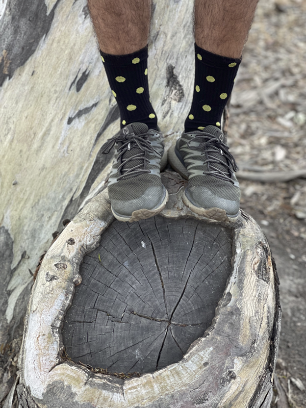 Black and Gold Polka Dot Hiking Socks