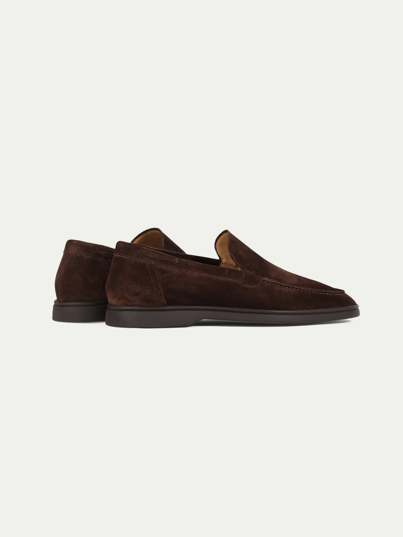 Aurélien Chocolate Suede Yacht Loafer Shearling