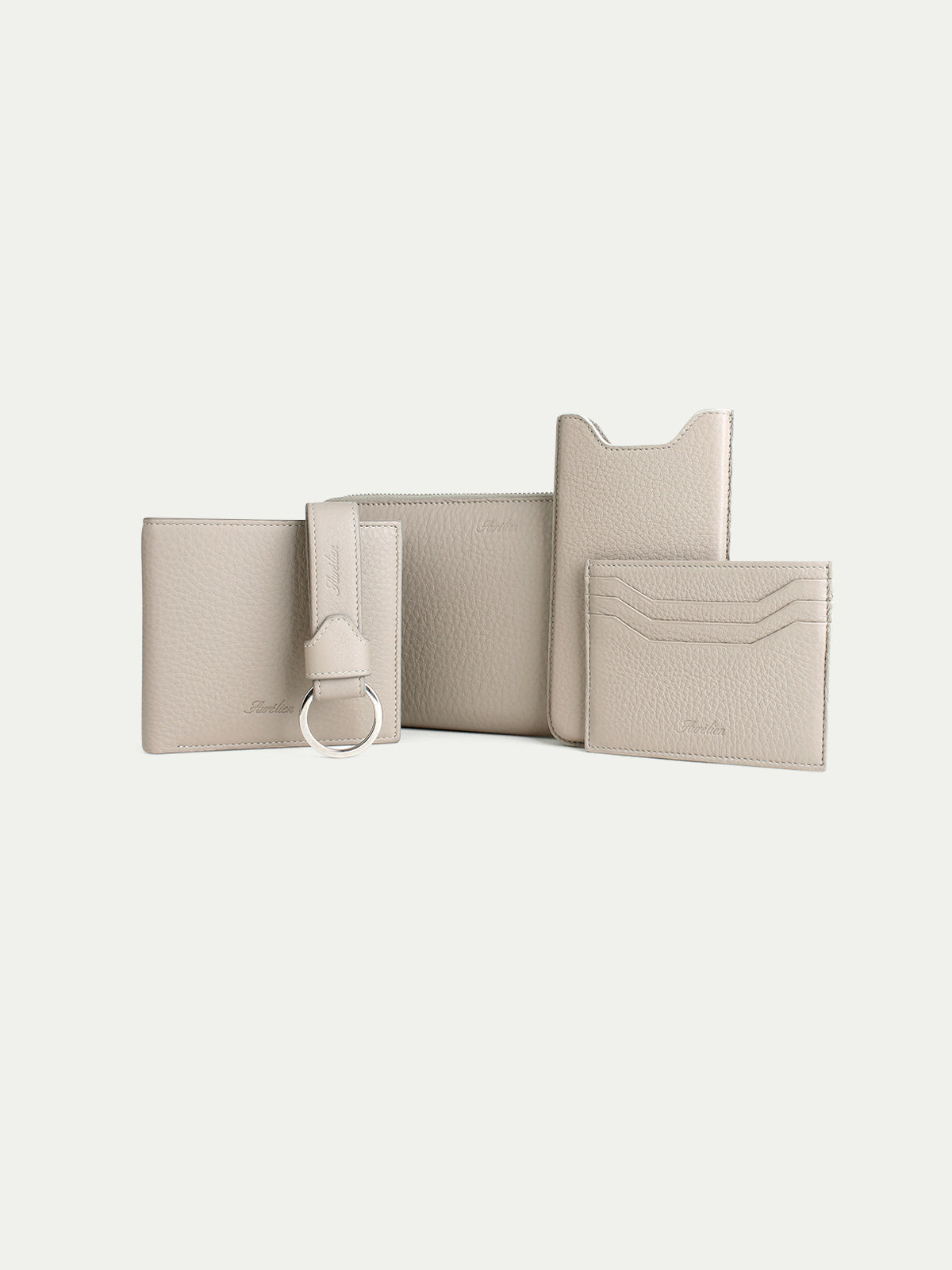 Beige Zipper Wallet