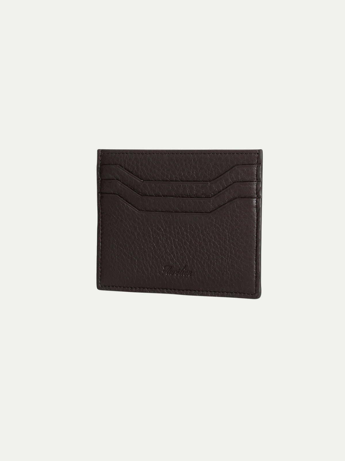 Brown Grained Leather Cardholder