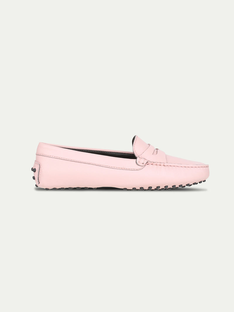 pink driving loafers