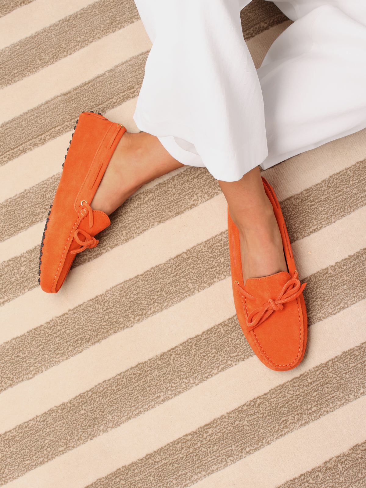 Orange Suede Driving Shoes